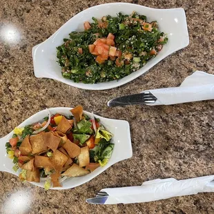 Salads- fattoush and tabouli