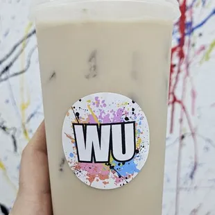 Milk tea with brown sugar boba (vegan options)