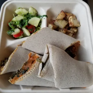 Injera roll - Vegetarian version