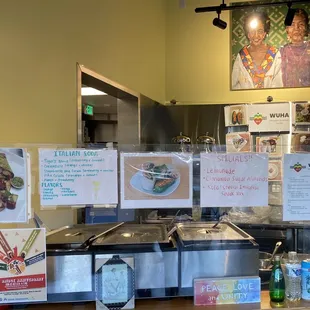 menus on the counter