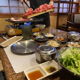 sushi and sashimi, interior