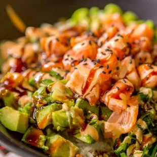 a close up of a bowl of food
