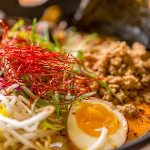 a close up of a bowl of food