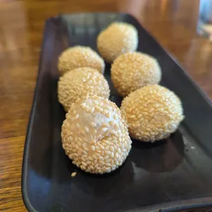 Sesame balls with red bean paste -- soo good