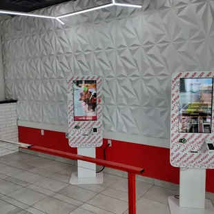 two vending machines in a restaurant
