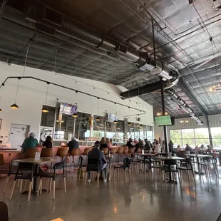the inside of a restaurant