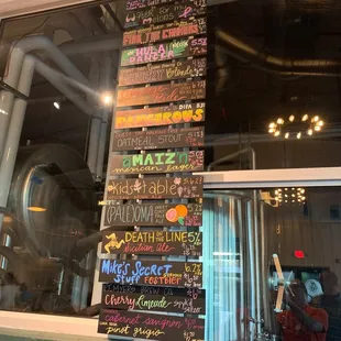 Todays beer menu.