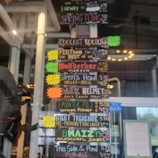 Beers on tap.