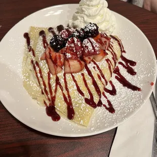 Berries and cream crepe