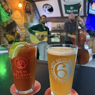 Bloody Mary and beer