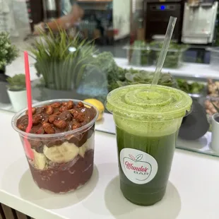 Açaí Bowl and Green Juice