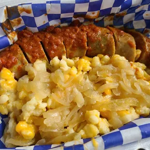 Currywurst and Spaetzle