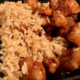 Sesame Chicken - crispy yet juicy, and not too sweet.