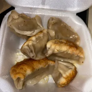 Wet undercooked dumplings.