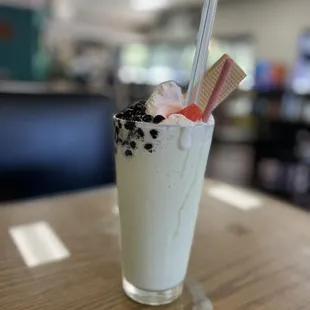 Honeydew Boba tea smoothie