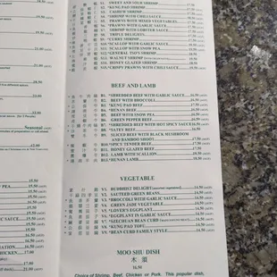 Seafood Beef and lamb Vegetable