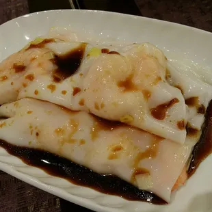 Shrimp in Rolled Rice Noodle (Cheung Fun). So good! One of the best in Chinatown