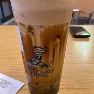 Brown sugar boba with ice cream