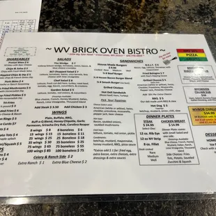 The menu. Not the pizza one though.