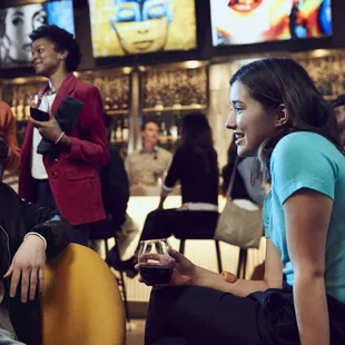 a man and a woman sitting on a chair