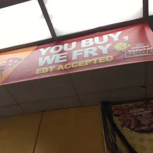 you buy we fry sign