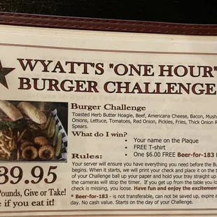 a burger challenge