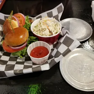 Alligator &amp; Rabbit Sliders with twisted house made coleslaw.