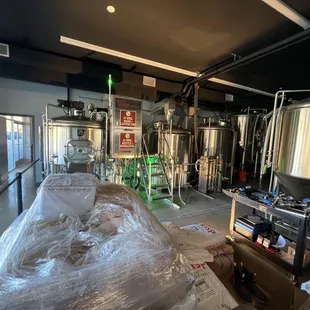 the inside of a brewery