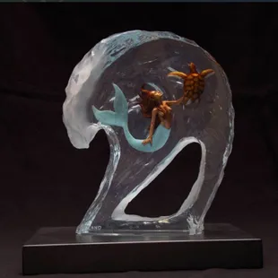 Example of a Lucite piece.  "Mermaid in the curl"