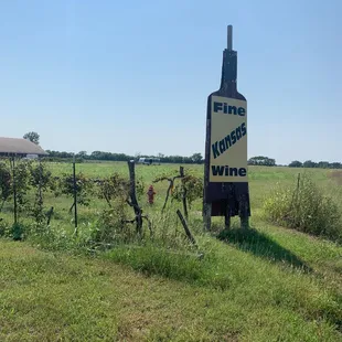a sign in a field