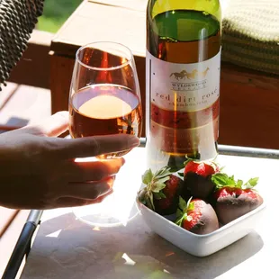 Our Red Dirt Rose with Chocolate Covered Strawberries