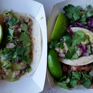 Mini tacos ($1.75 each) - mix of pork (pastor), chicken, and beef (asada)