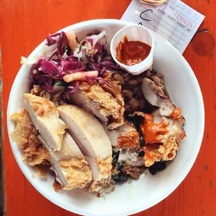 a bowl of food on a table