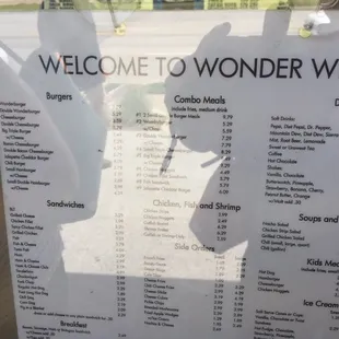 the menu