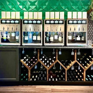 bottles of wine on display