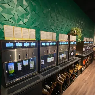 bottles of wine on shelves