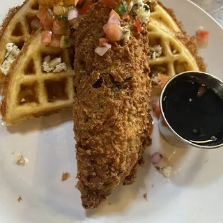Chicken Chile Relleno & Cotija Waffle