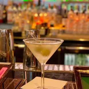 a martini on the bar
