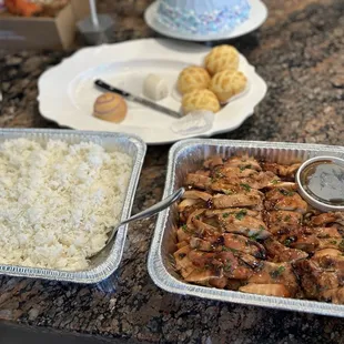 Teriyaki chicken and white rice