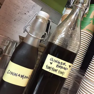 We feature different housemade flavored syrups for our coffee and tea - with the season and our own creativity!