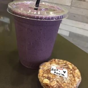 Every smoothie starts with one of our fresh organic cold-pressed juices. Try one with a house made granola bar (called a Nola Nibbles!)