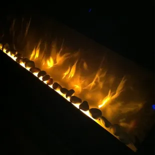 Sit by the roaring fire.