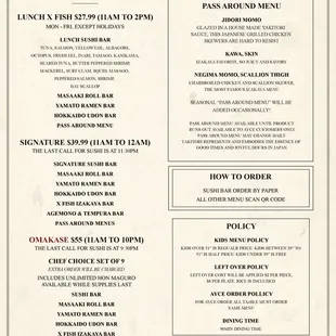 menu