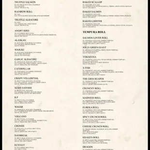 menu