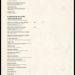 menu