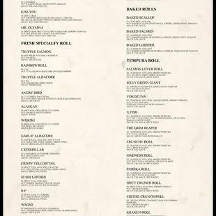 menu