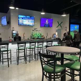 the bar and seating area