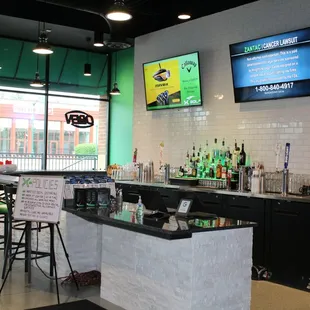 the bar area of a restaurant