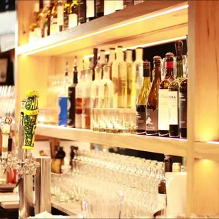 a bar filled with liquor