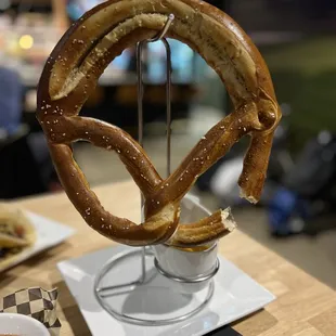 a pretzel on a stick